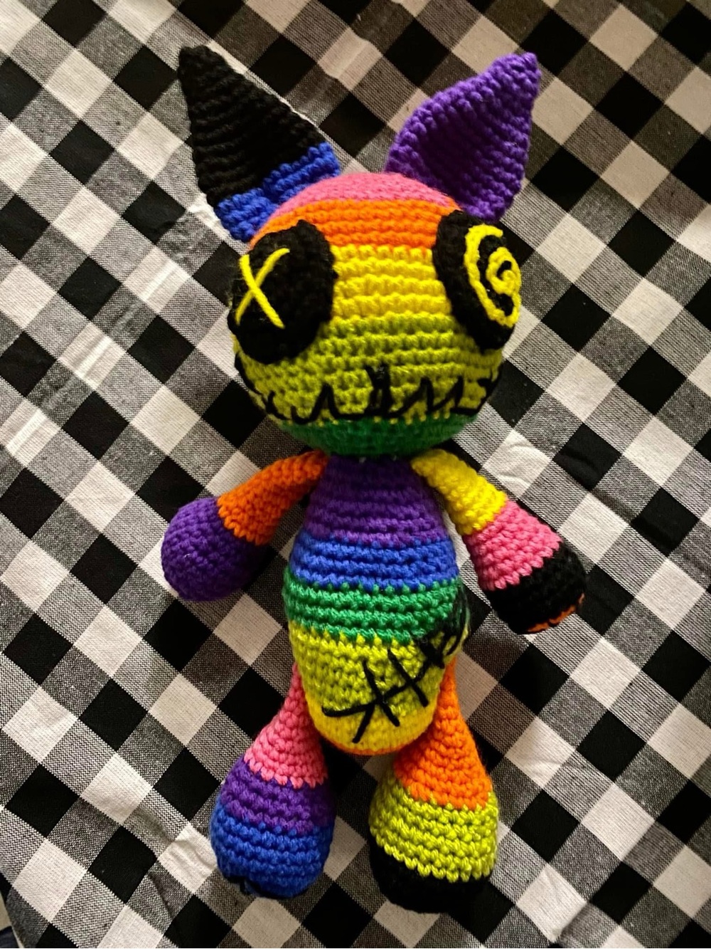 Handmade EMO Crochet Plush Multicolor stuffy